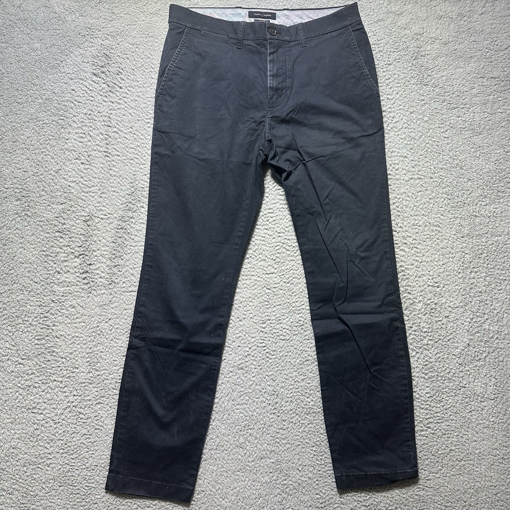 Tommy Hilfiger Navy Blue‎ Slim Fit Coupe Etroite Pants Mens Size 32X32 Faded